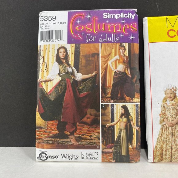 Adult Costume Sewing Patterns Lot of 3 - Picture 2 of 8